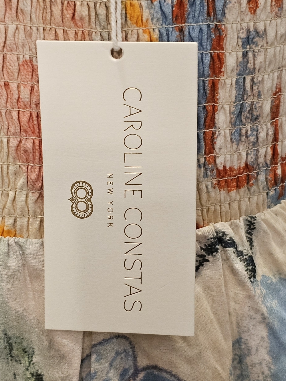 Caroline Constas "Gelato" Cotton Smocked Maxi Dress with Pockets Size-S & M - Picture 7 of 13